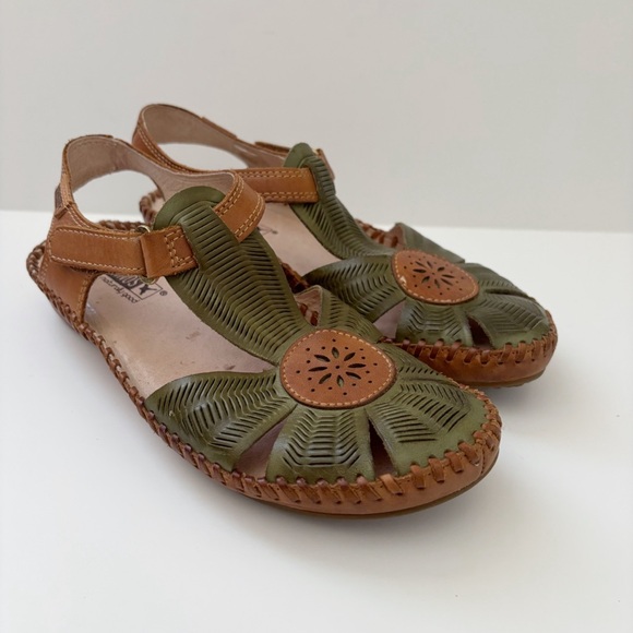 Pikolinos Puerto Vallarta  Sandals 36 US 5 6 Leather Cut-Out Detail - Picture 1 of 8